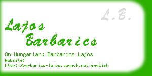 lajos barbarics business card